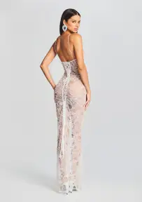 Ruby Embellished Lace Dress(White,XXS)