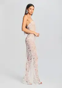 Ruby Embellished Lace Dress(White,XXS)