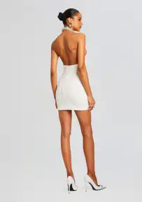 Wynn Embellished Dress(White/Silver,XXS)