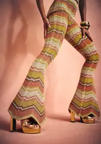 Amira Crochet Pants(Metallic Multi,XXS)