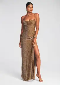 Katya Sequin Dress(Bronze,XXS)