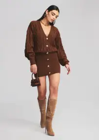 Tala Sweater Dress(Cognac,XXS)
