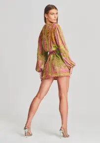 Gabrielle Sequin Palm Robe(Tropical Palm,XXS)