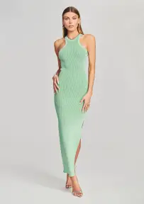 Sofie Rib Knit Dress(Green,XXS)