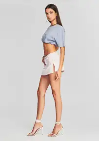 Zuri Denim Skirt(Bleach Pink,23)