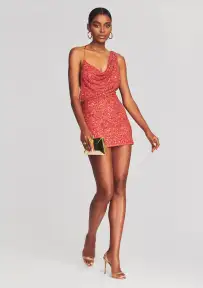Esme Sequin Dress(Calypso Coral,XXS)