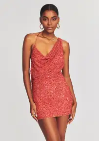 Esme Sequin Dress(Calypso Coral,XXS)