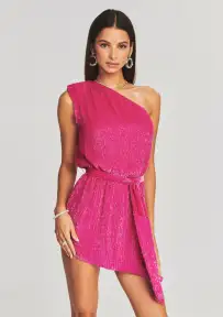 Ella Sequin Dress(Hot Pink,XXS)