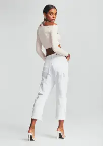 Omar Drop Boyfriend Jean(Optic White,22)