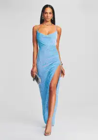 Katya Sequin Dress(Blue Rainbow,XXS)