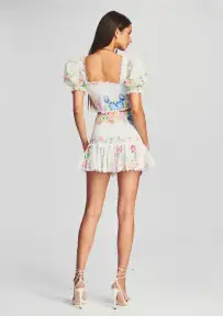 Yane Short Skirt(Garden White Print,XS)