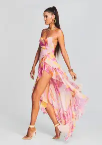 Fatima Silk Dress(Botanical Floral,XXS)