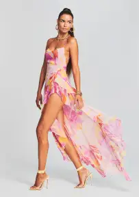 Fatima Silk Dress(Botanical Floral,XXS)