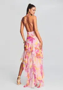 Fatima Silk Dress(Botanical Floral,XXS)
