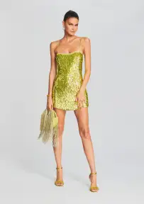Talia Small Crystal Logo Bag - Lime Punch