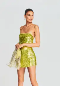 Talia Small Crystal Logo Bag - Lime Punch