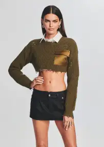 Riley Coated Denim Skirt(Waxed Black,23)