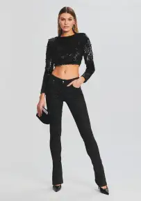 Cindy Coated Denim Jean(Waxed Black,23)