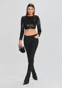 Cindy Coated Denim Jean(Waxed Black,23)