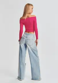 Ollie Wide Leg Jean(Coastline,23)