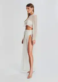 Grace Cropped Shirt(Cream,XS)