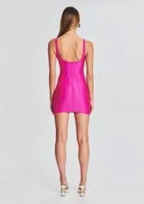 Zoe Lycra Mini Dress(Pink,XS)