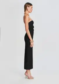 Lily Lycra Maxi Dress(Black,XS)