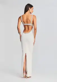 Fernanda Dress(White/Silver,XXS)