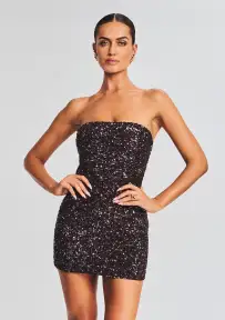 Heather Sequin Dress(Dark Chocolate,XXS)