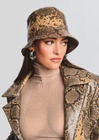 Brae Leather Hat - Tannin Snake