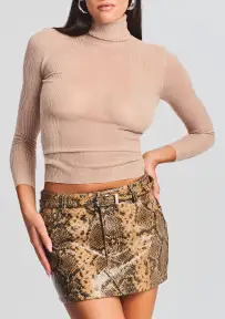 Sadie Leather Belt - Tannin Snake