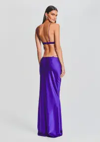 Silvana Silk Maxi Skirt(Violet Indigo,XXS)