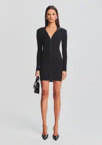 Larkin Rib Knit Dress(Black,XXS)