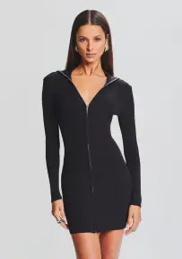 Larkin Rib Knit Dress(Black,XXS)