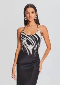 Cami Silk Dress(Zebra Ink Ombre,XXS)