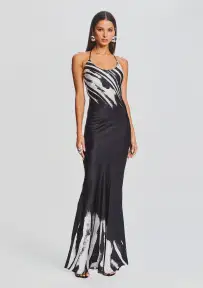 Cami Silk Dress(Zebra Ink Ombre,XXS)