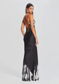 Cami Silk Dress(Zebra Ink Ombre,XXS)