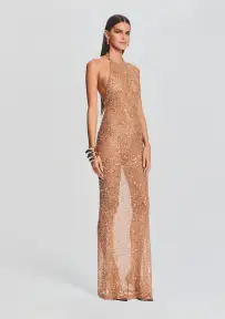 Clarisse Sequin Dress(Champagne,XXS)