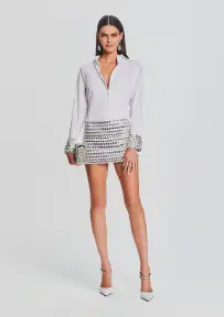 Chelsea Crystal Skirt(White/Silver,XXS)