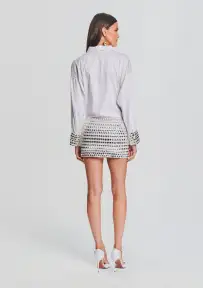 Chelsea Crystal Skirt(White/Silver,XXS)