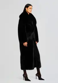Averie Faux Fur Coat(Black,XXS)