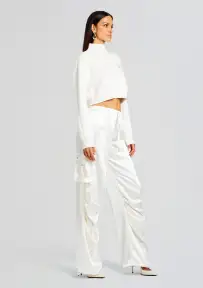 Donna Mid Cropped Sweater(Winter White,XXS)