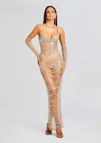 Citrine Dress(Tannin/Silver,XXS)