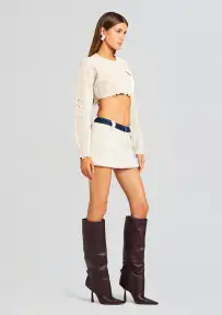 Karissa Teddy Denim Skirt(Deep Sea,23)