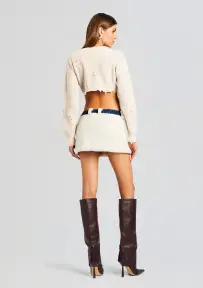 Karissa Teddy Denim Skirt(Deep Sea,23)