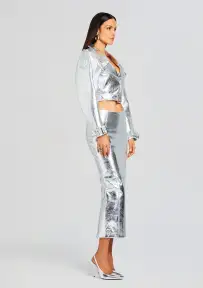 Victoria Leather Jacket(Silver,XXS)