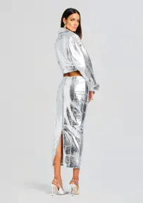 Victoria Leather Jacket(Silver,XXS)