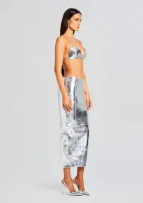 Liza Leather Skirt(Silver,XXS)