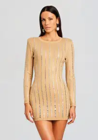 Virginia Embellished Knit Dress(Tannin,XXS)