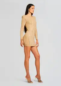 Virginia Embellished Knit Dress(Tannin,XXS)